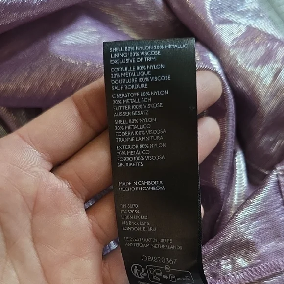 Anthropologie- Pilcro Shimmery Lilac Button-Front Tiered Dress - Picture 4 of 16